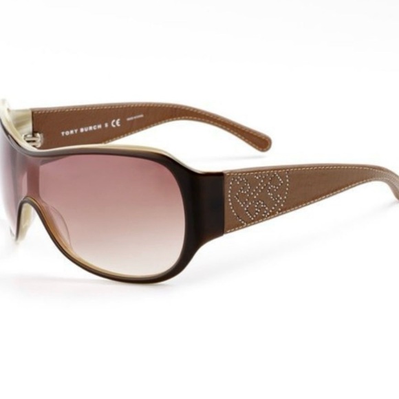 Tory Burch brown leather wraparound sunglasses TY7002Q - Picture 4 of 7